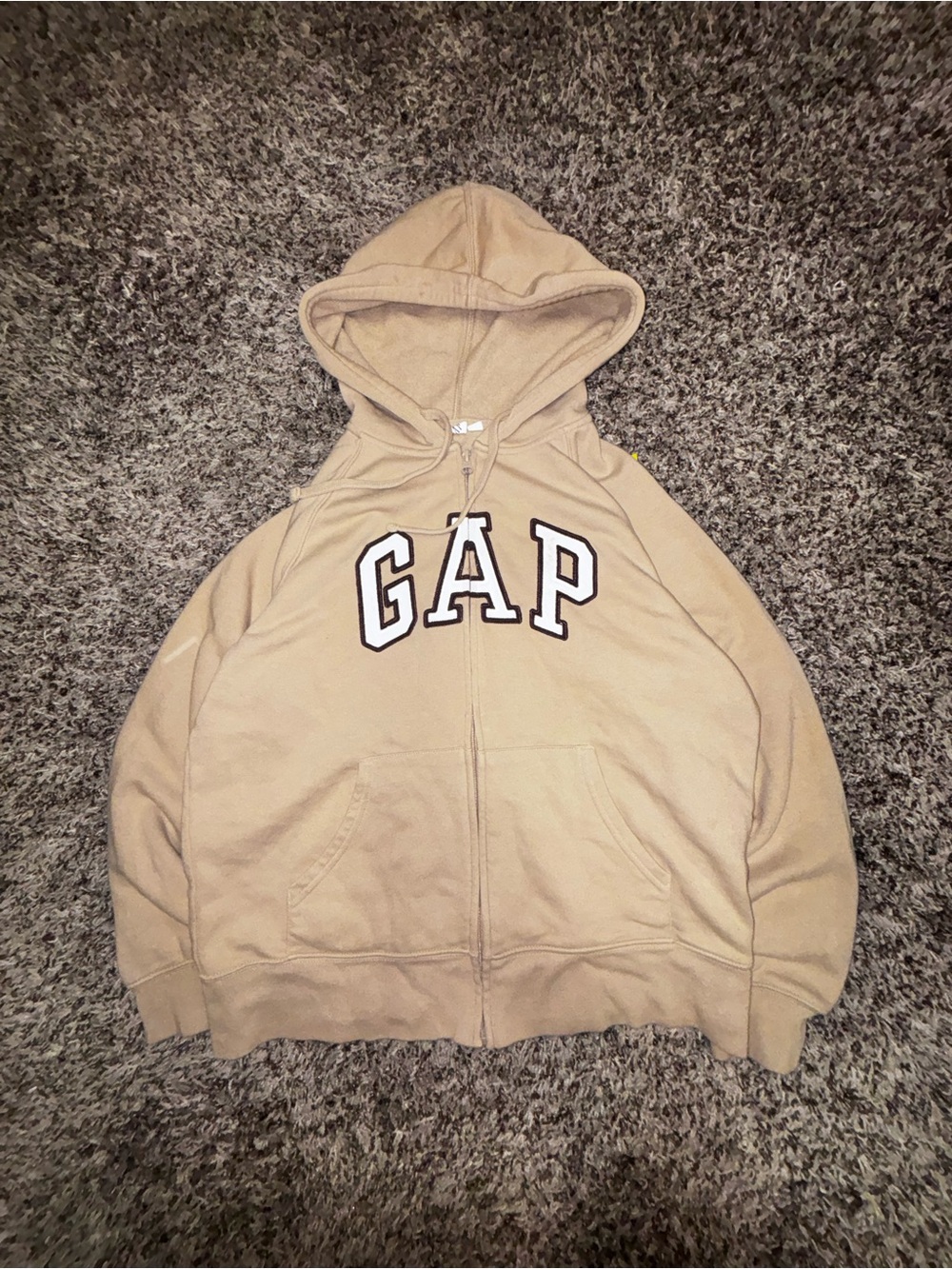 Gap Men's Tan and Cream Hoodie